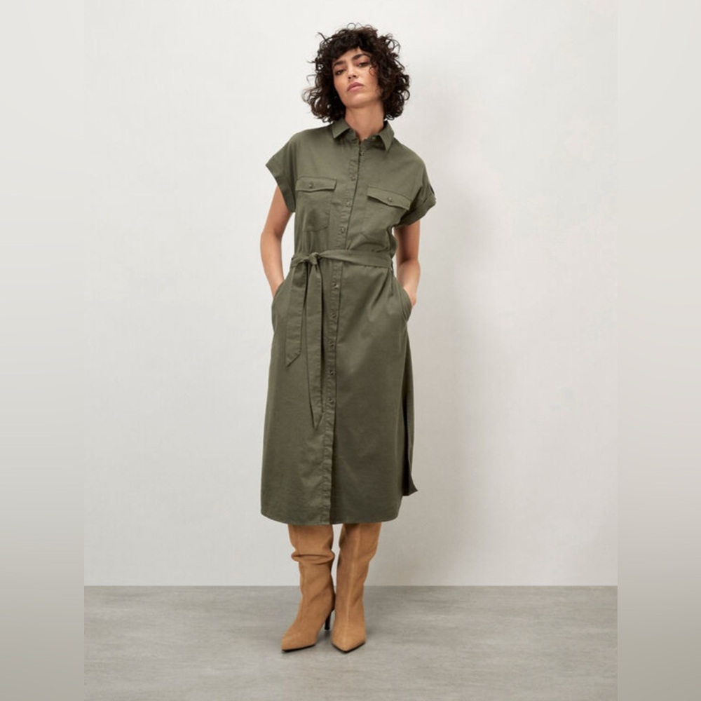 Apricot 2OIF 🍑- Khaki Dress - Picture 2 of 4